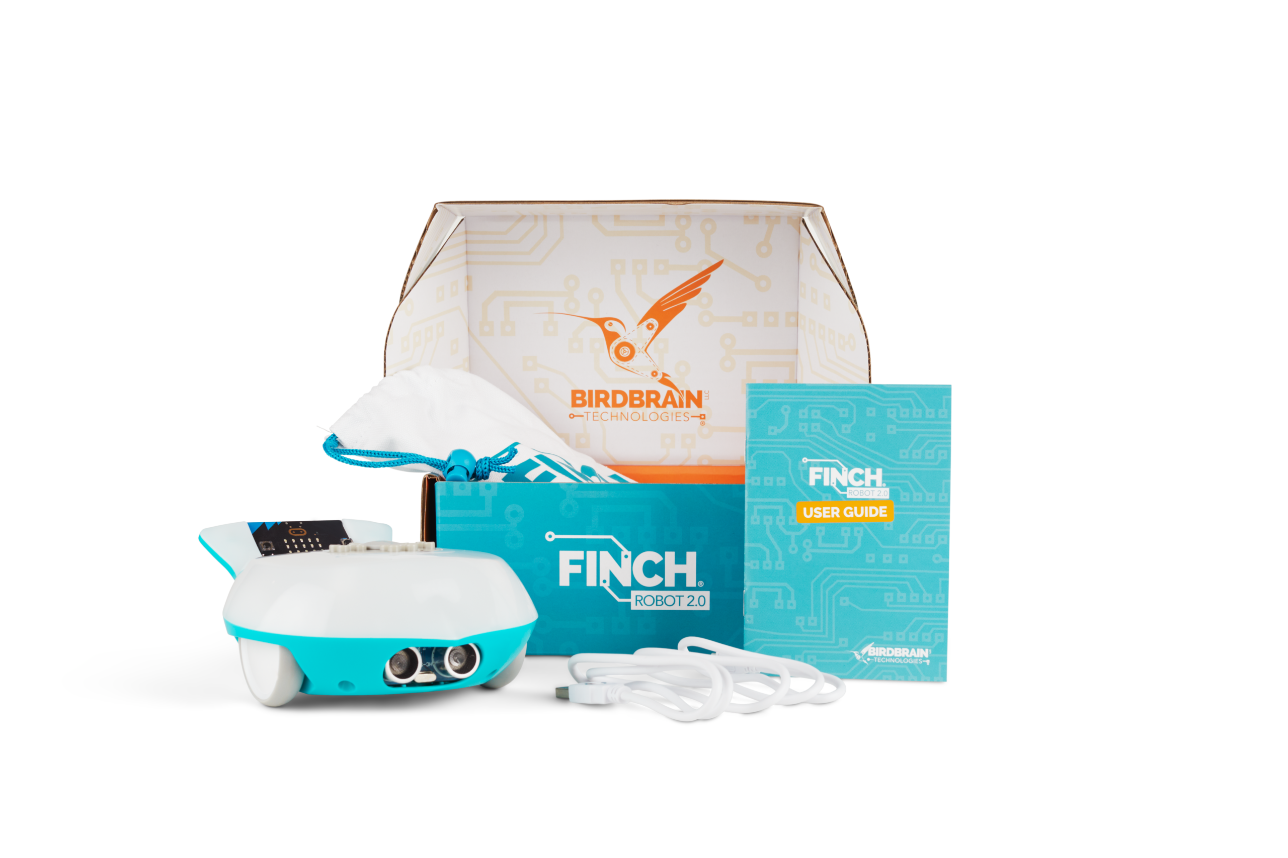 Students coding with the Finch robot
