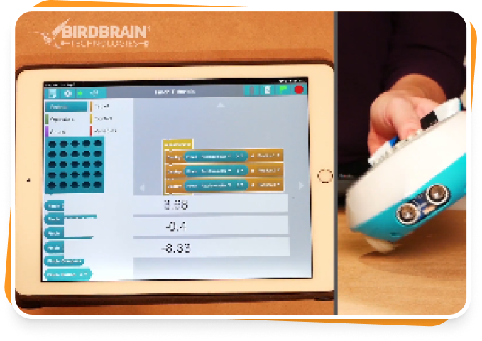 Teacher using Finch robot in classroom