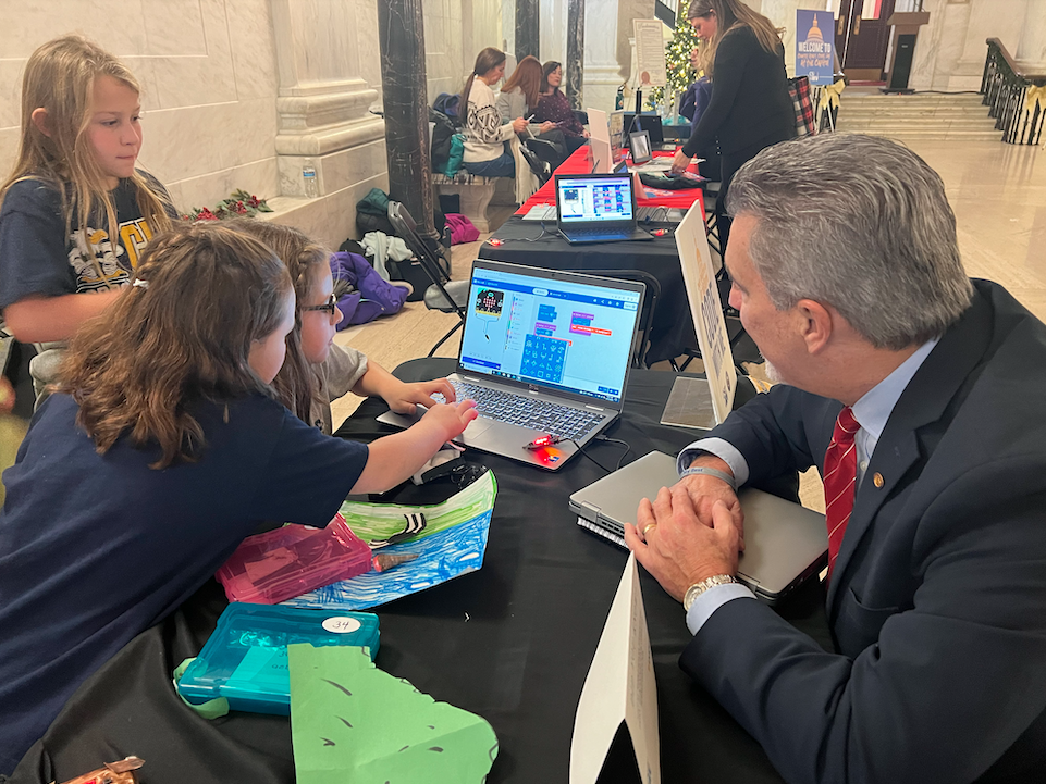 Senator trying out a coded critter
