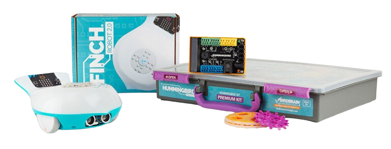 BirdBrain STEM tools including Finch and Hummingbird Robotics Kit