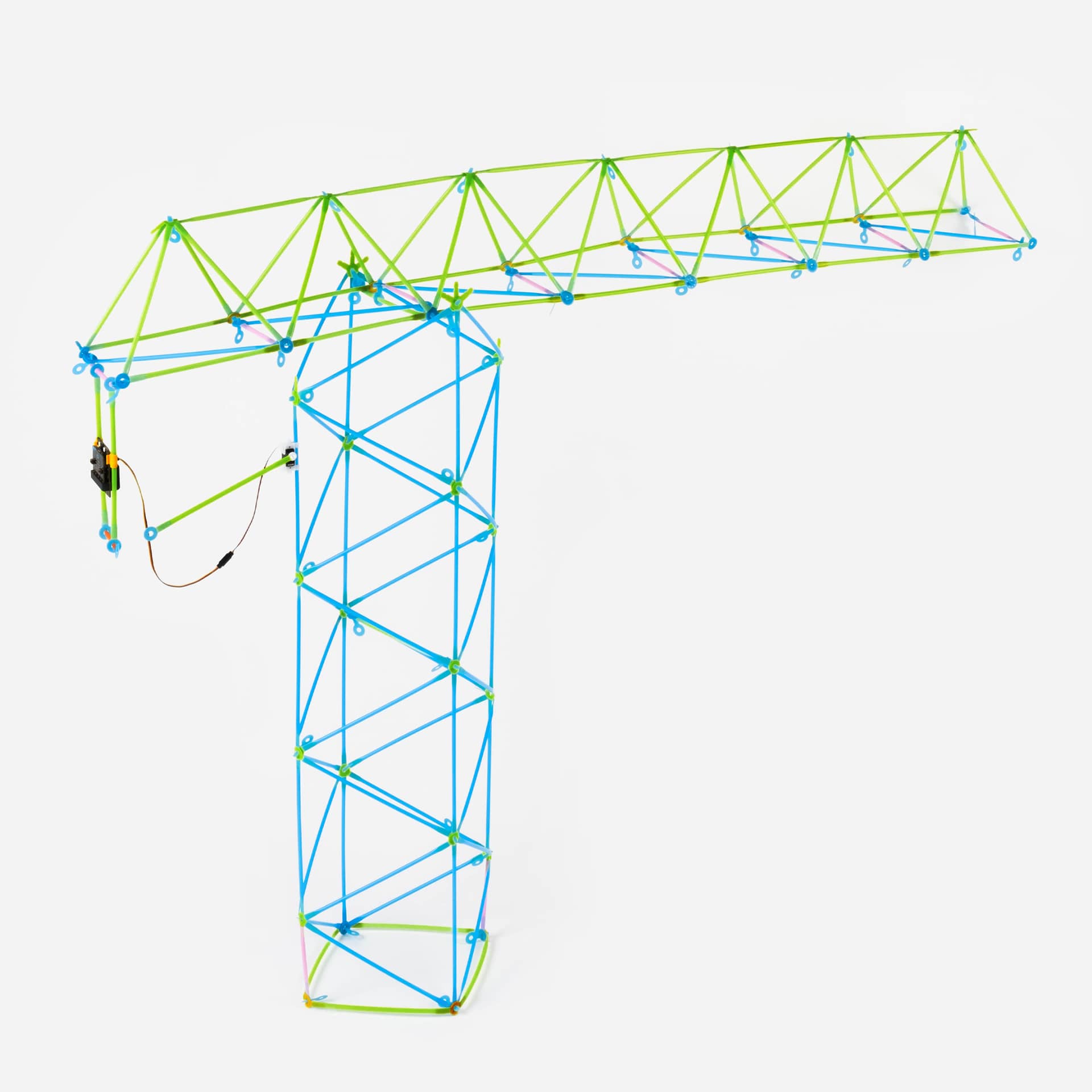 Strawbees crane structure built by students