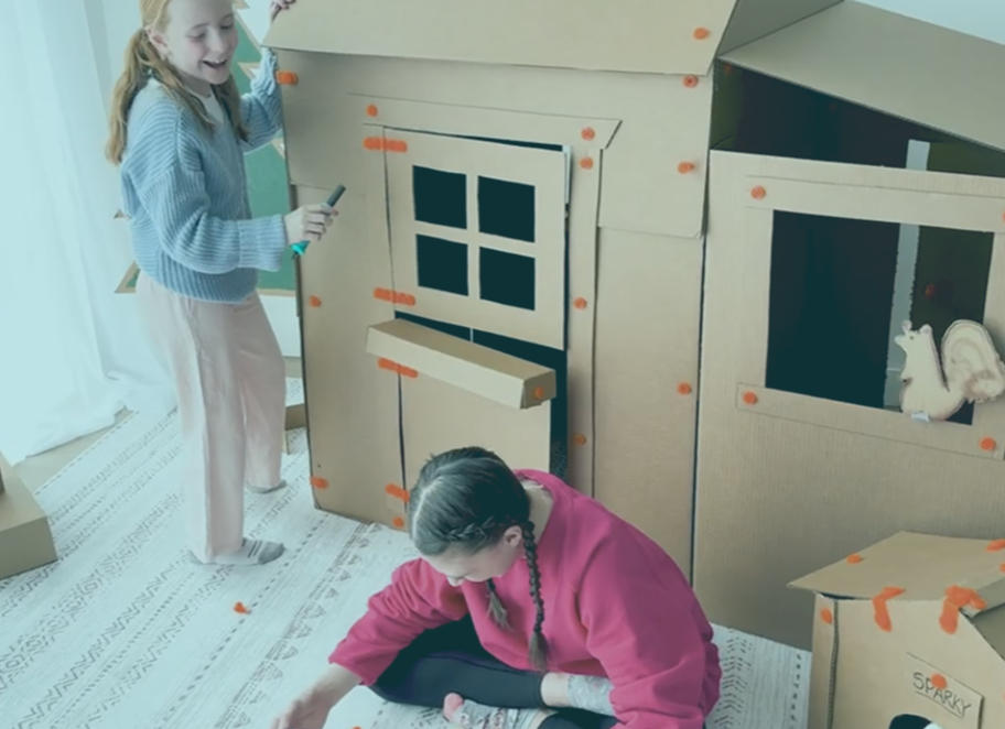 Students building with Swift cardboard tools