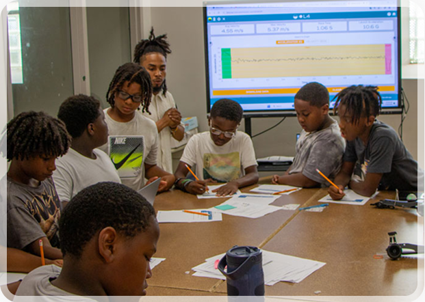 Students engaged in the DataSnap STEM summer program