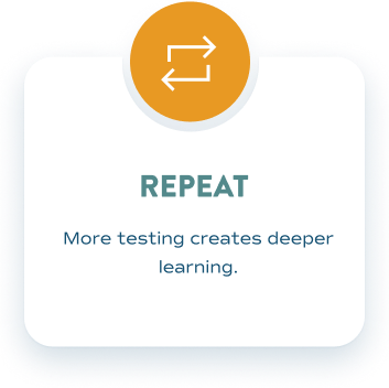 REPEAT — More testing creates deeper learning.